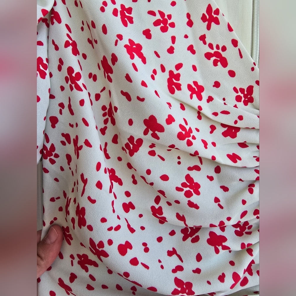 C/MEO Collective Red and Cream Puff Sleeve Sundress - Picture 12 of 16